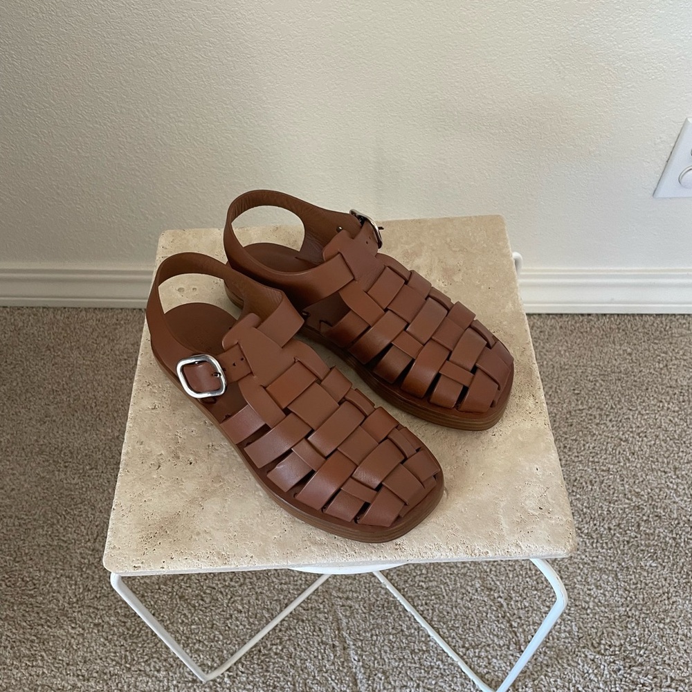 NWT RACHEL COMEY Leather Fisherman Sandals in Brown - Picture 4 of 5